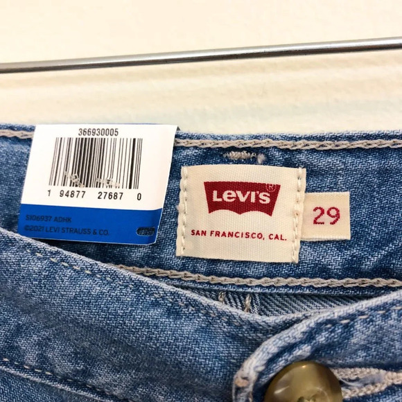 Levi's Cool Eco Performance Baggy High Waist Cargo Chambray Denim Pants 29 NWT - Picture 9 of 15